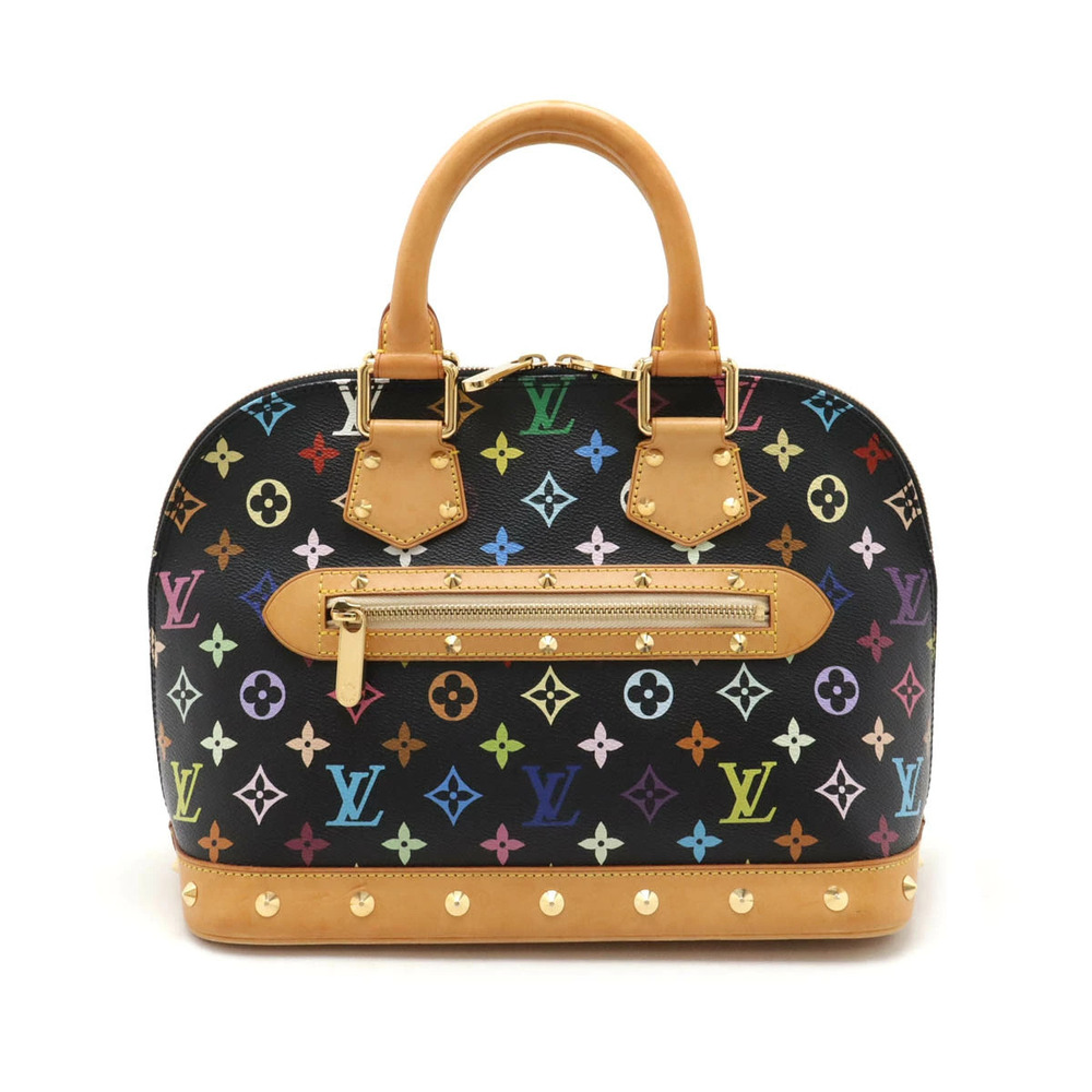 LOUIS VUITTON Monogram Multicolor Alma Handbag Studs Noir Black